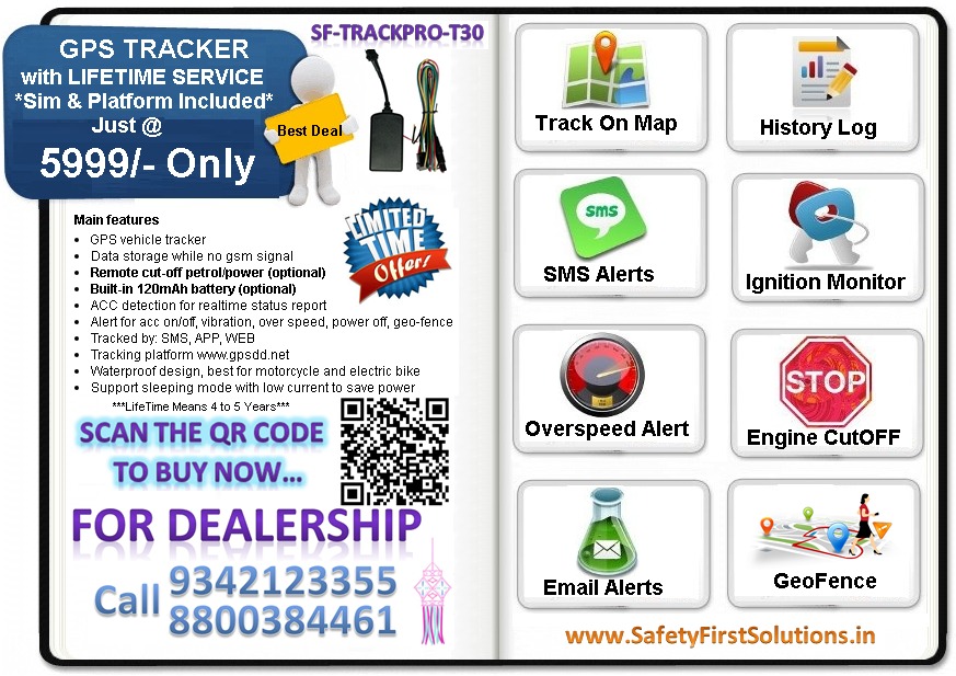GPS tracker with lifetime tracking service and sim includedCars and BikesSpare Parts - AccessoriesFaridabadChandpur