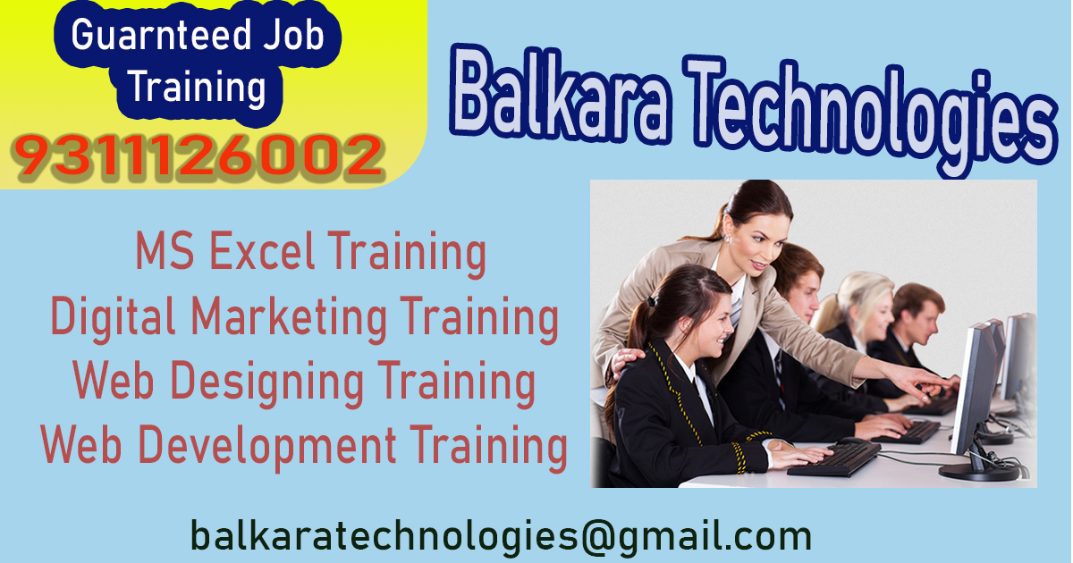 Ms Excel Training Dwarka New DelhiServicesBusiness OffersAll Indiaother