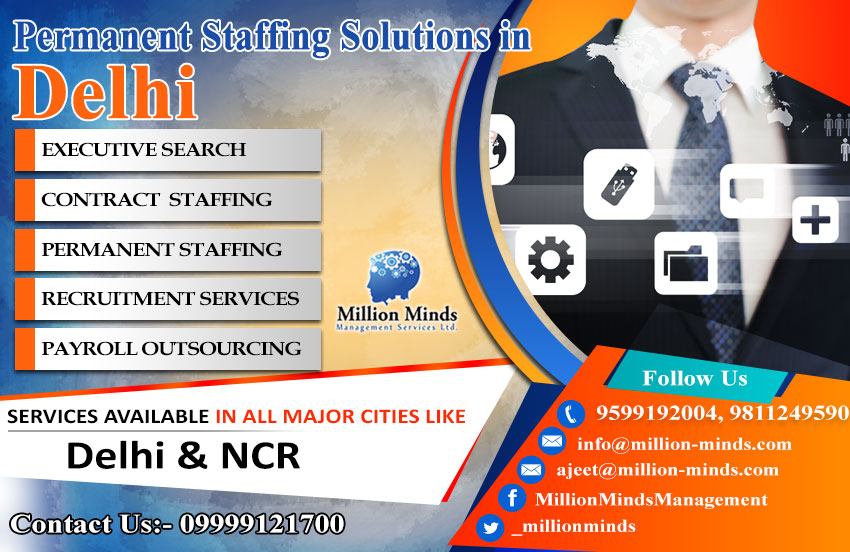 Permanent Staffing - Million Minds Management Services LtdJobsHRNoidaNoida Sector 2