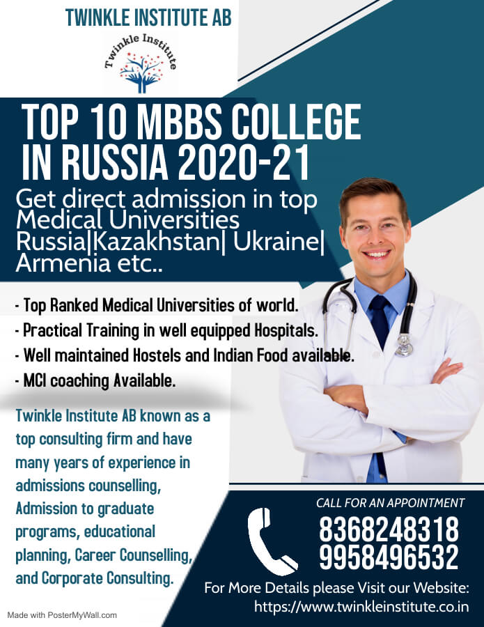 Low Cost MBBS In Russia 2020-21  Twinkle InstituteABEducation and LearningCareer CounselingGhaziabadMohan Nagar
