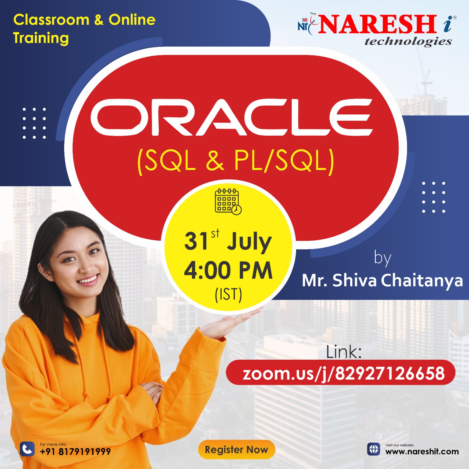 Best Oracle Online Training  by Mr. Shiva Chaitanya - Naresh ITEducation and LearningCoaching ClassesAll Indiaother