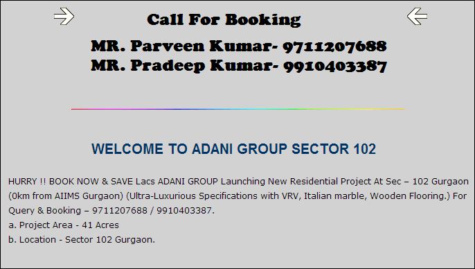 Adani Dwarka Expressway @ 9711207688