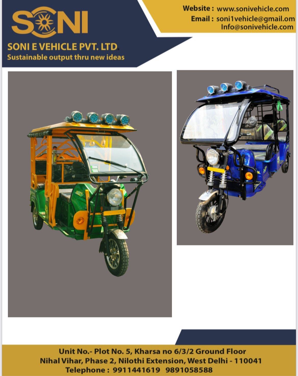 Battery Rickshaw, E RickshawManufacturers and ExportersAutomobileGhaziabadChander Nagar