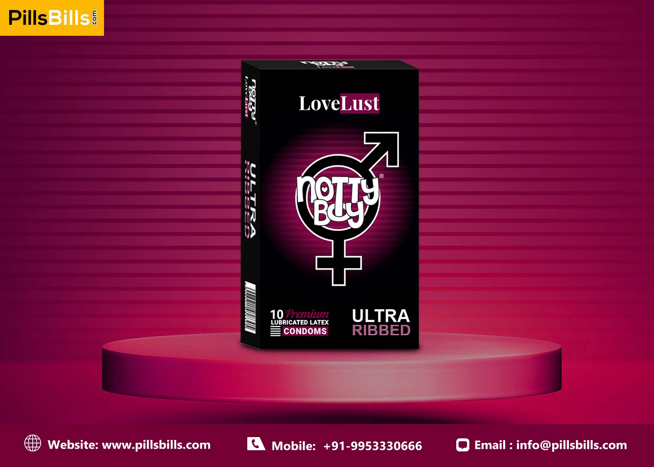 Buy NottyBoy Ribbed Condoms Online from PillsBillsHealth and BeautyHealth Care ProductsCentral DelhiOther