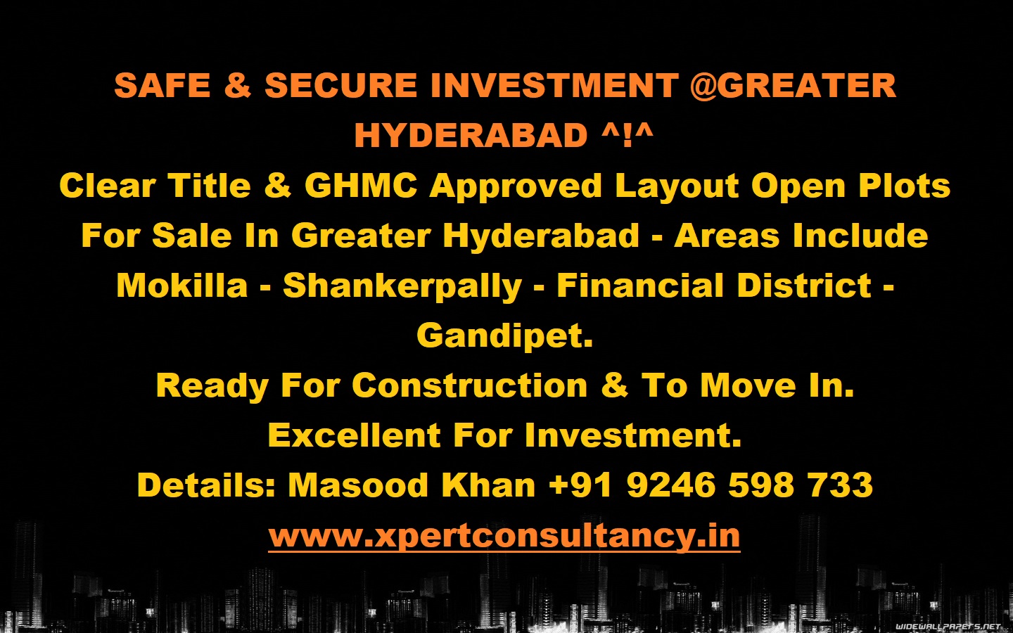 Safe & Secure Investment in Greater Hyderabad-INDIA!Real EstateLand Plot For SaleCentral DelhiConnaught Place