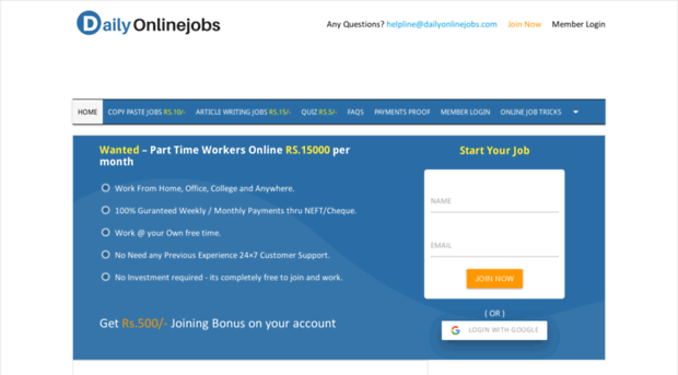 We are Hiring - Earn Rs.15000/- Per month - Simple Copy Paste Jobs