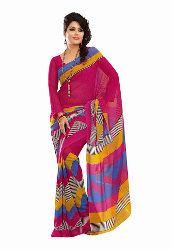 bright colour saree