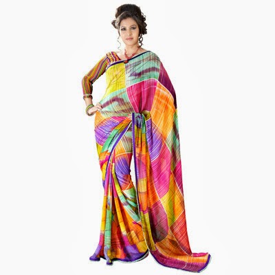 colorful pattern in saree,