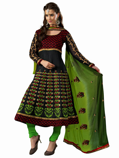 bright pattern in dress material