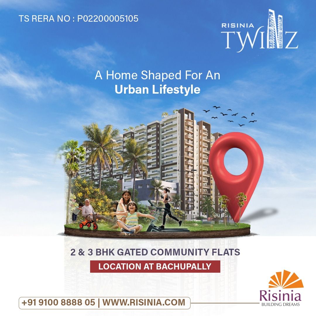 Bachupally Flats for Sale | The Twinz by RisiniaReal EstateApartments  For SaleAll Indiaother