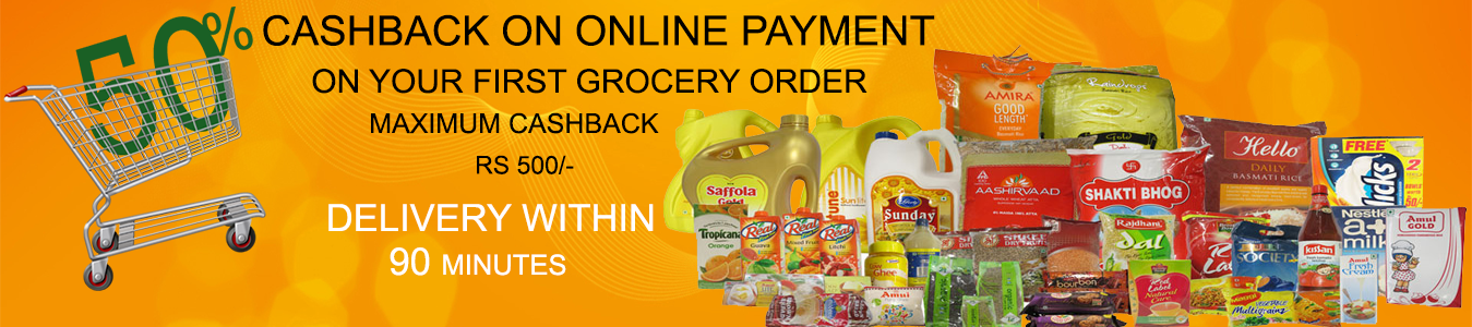 Get Upto 50% Cash Back Grocery Online Shopping in Delhi NCR