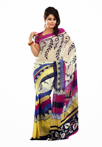 bright colour saree