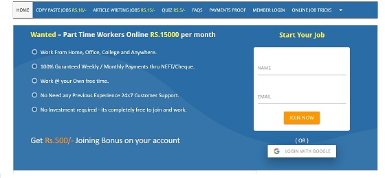 We are Hiring - Earn Rs.15000/- Per month - Simple Copy Paste Jobs