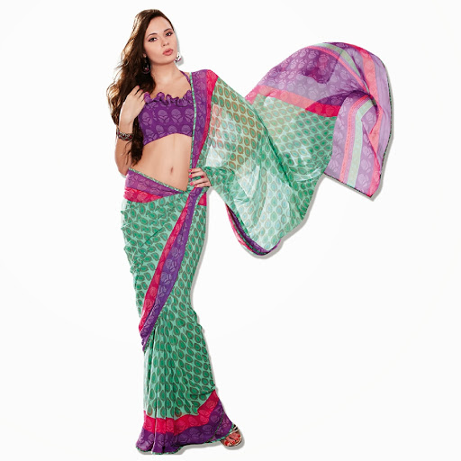 stylist pattern in saree