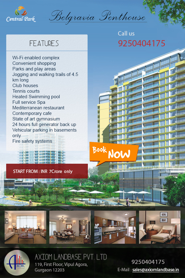 9250404175 Penthouse for Sale at Central Park 2 sohna road Gurgaon
