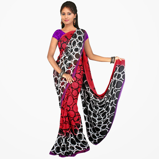Faux Georgette Chiffon saree