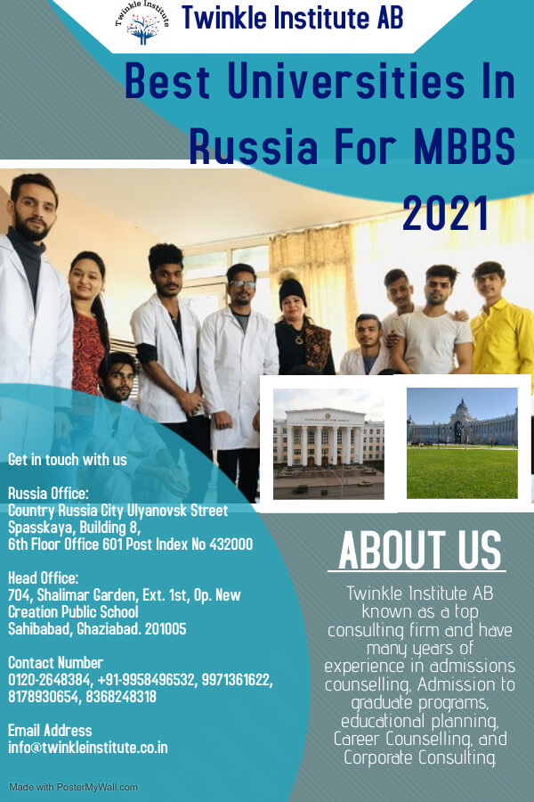 Best Universities In Russia For MBBS 2021 Twinkle InstituteABEducation and LearningCareer CounselingGhaziabadMohan Nagar