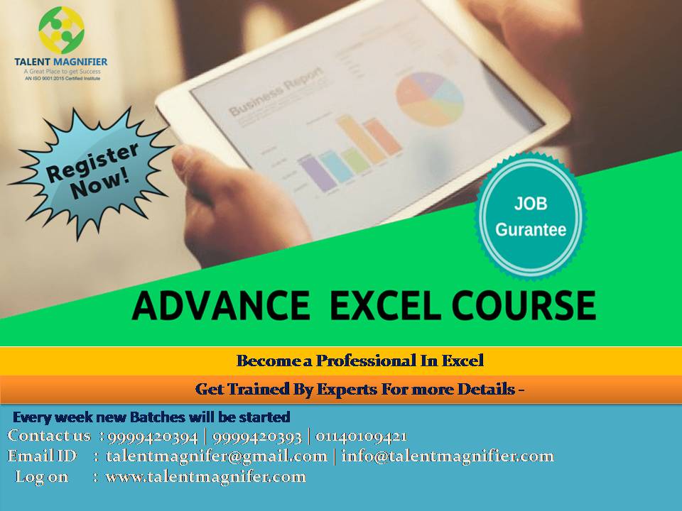 Advanced Excel Practical Training Institute in DelhiEducation and LearningShort Term ProgramsEast DelhiLaxmi Nagar