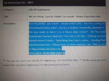 We are Hiring - Earn Rs.15000/- Per month - Simple Copy Paste Job