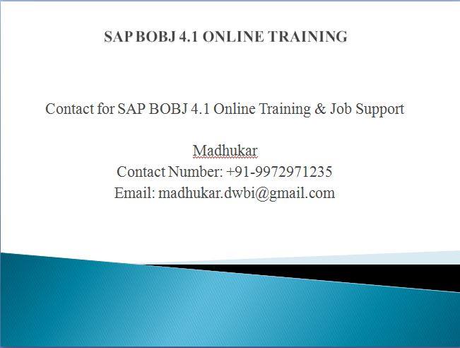 SAP BO Online TrainingEducation and LearningCoaching ClassesAll Indiaother