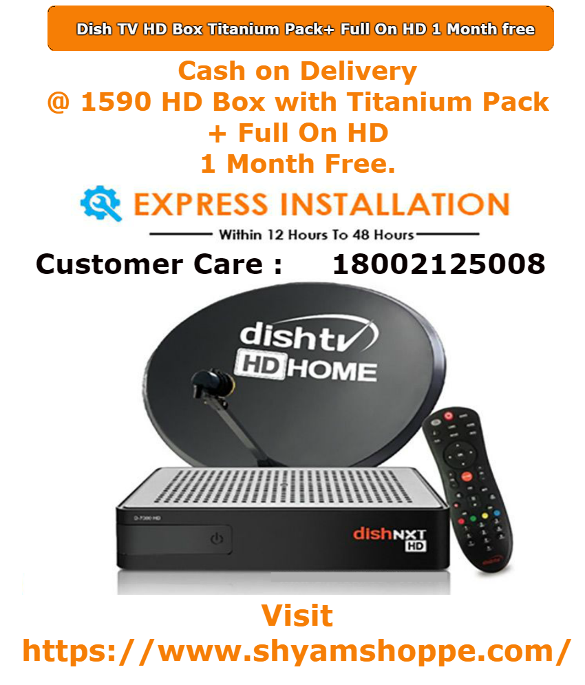 Dish TV HD Box Titanium Pack+ Full On HD 1 Month freeOtherAnnouncementsNorth DelhiDelhi Gate