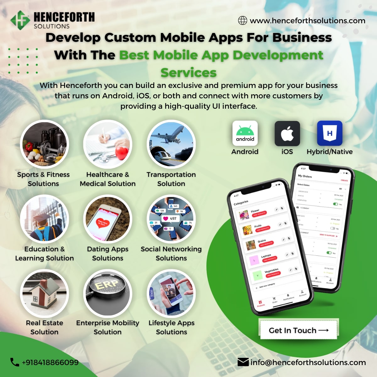 Best Mobile Apps Development Company | Henceforth SolutionsServicesEverything ElseAll Indiaother