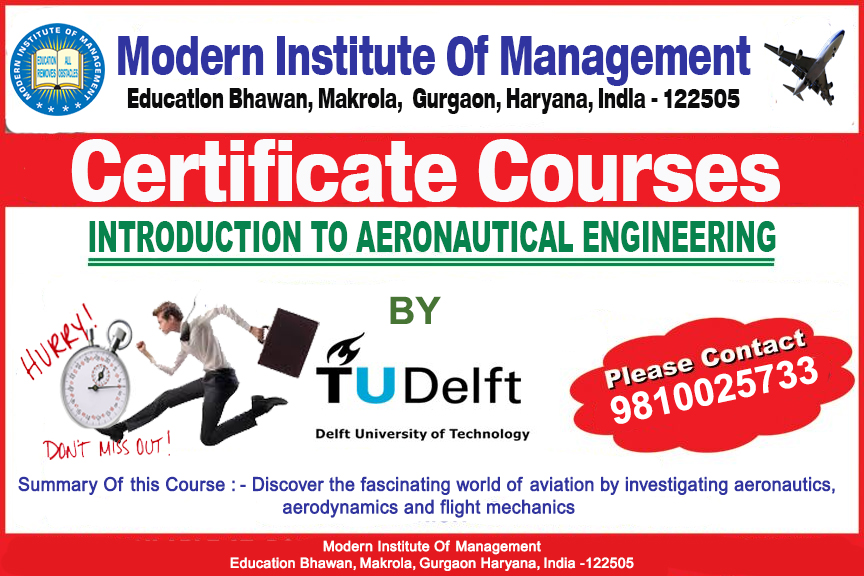 Certificate Courses In Introduction To Aeronautical EngineeringEducation and LearningDistance Learning CoursesGurgaonDLF