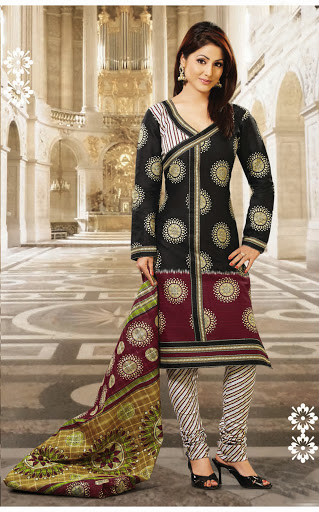 desiner pattern in dress material