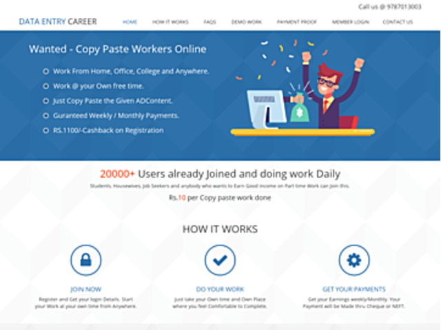 Online Copy Paste Jobs - Work form Home at your Free timeJobsOther JobsWest DelhiUttam Nagar
