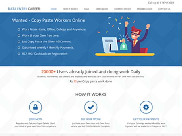 Online Copy Paste Jobs - Work form Home at your Free time