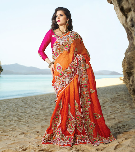 hot party wear saree