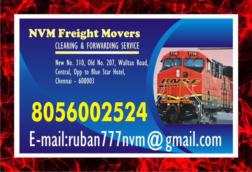 NVM freight Movers No. one in Chennai Freight Movers | 940 | Rs 7/- per KG
