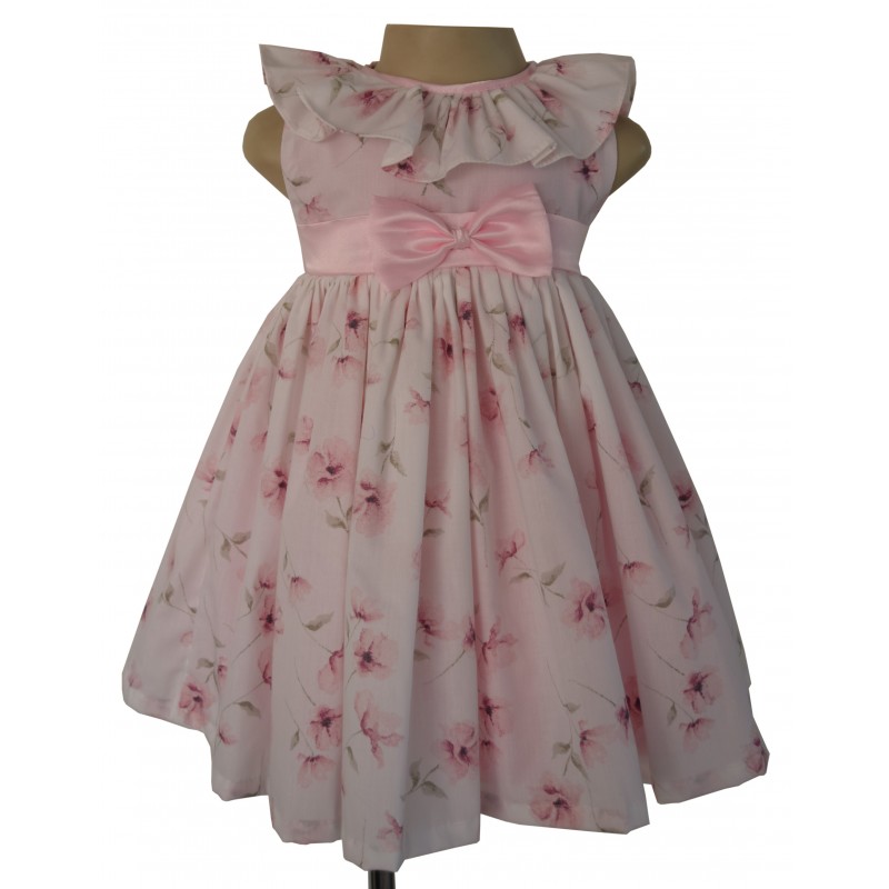 Girls Formal Dresses in Cotton Rose Print