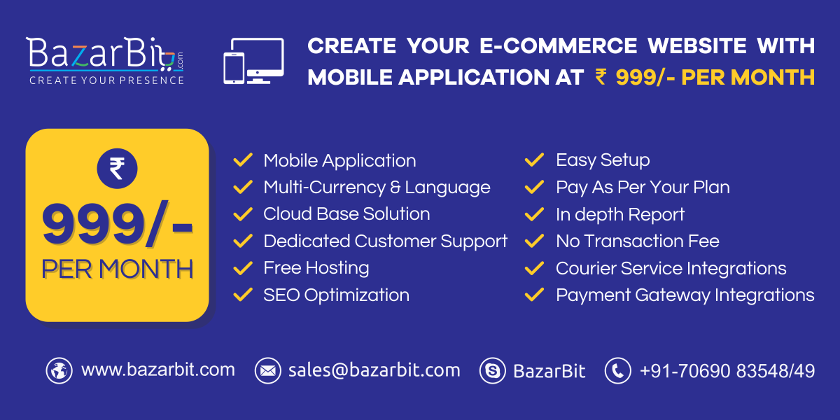 BazarBit - Ecommerce website builderServicesRetailAll IndiaAmritsar