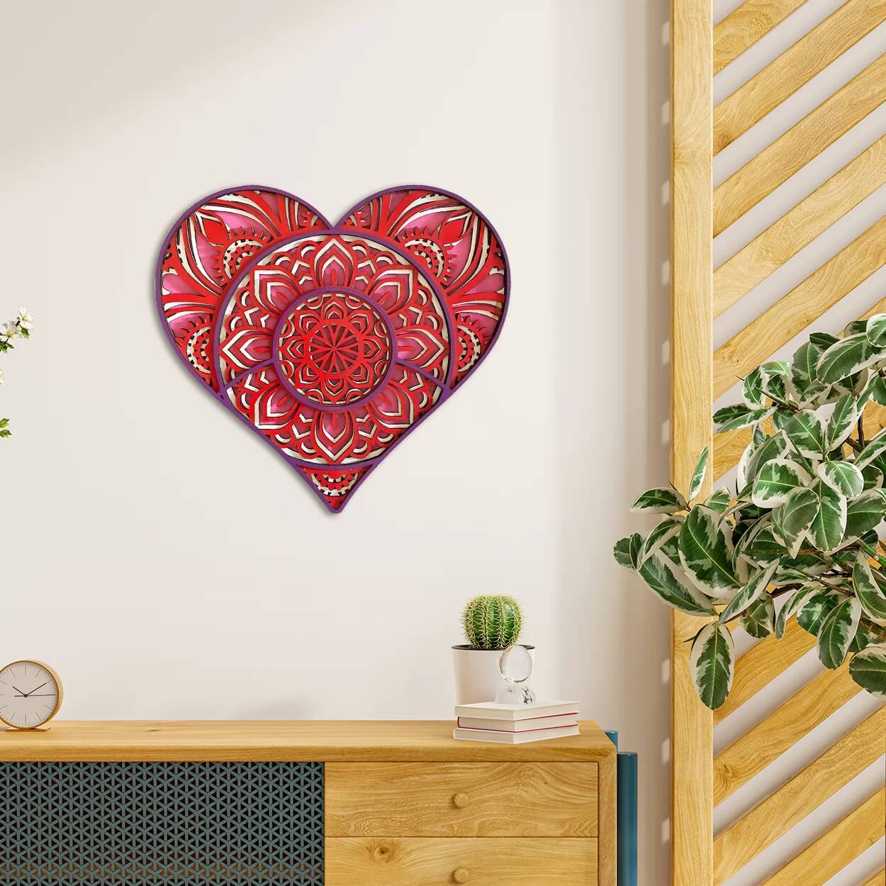 Add warmth and charm to your space with our Wooden Heart Wall Art By STAGUMHome and LifestyleAll India