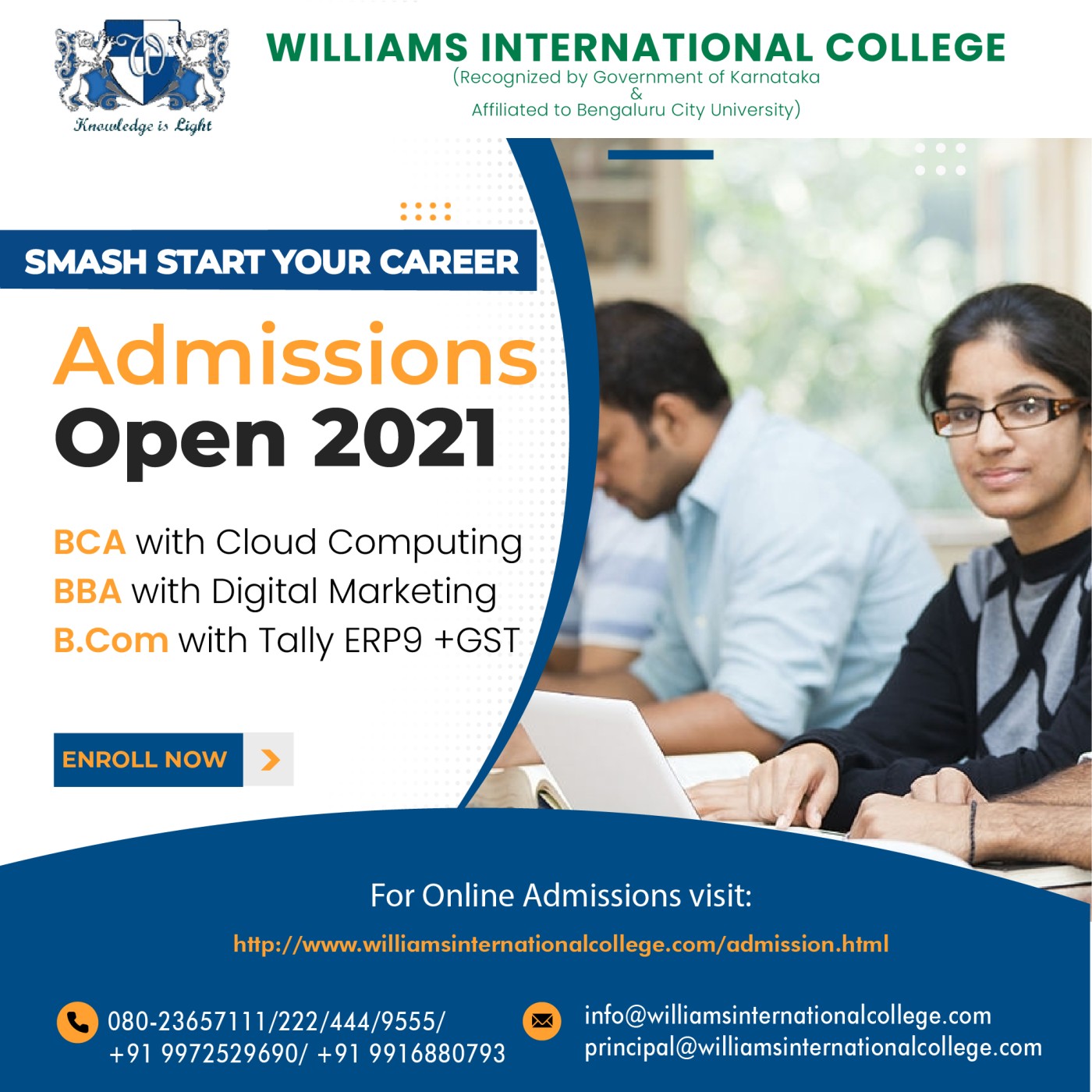 Top college in rt Nagar Bangalore | Williams international collegeEducation and LearningDistance Learning CoursesAll Indiaother