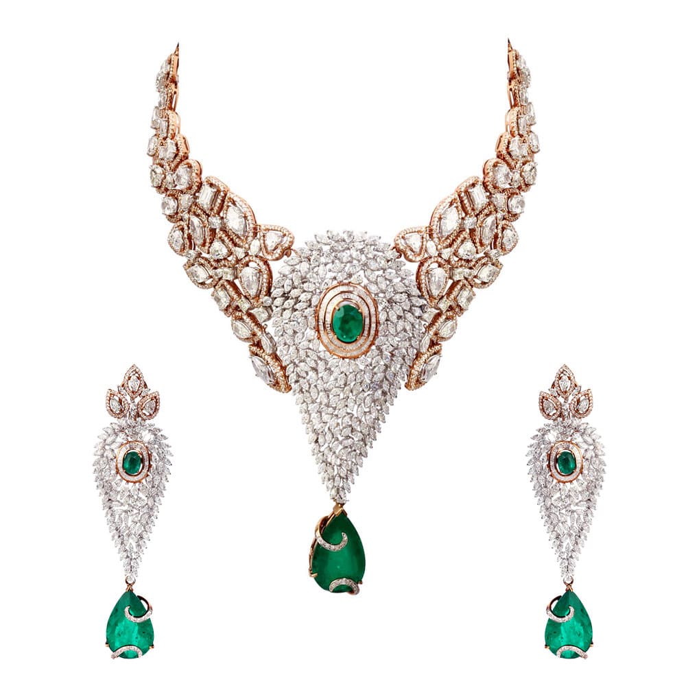 Diamond necklace with emeraldFashion and JewelleryGold JewelryCentral DelhiKarol Bagh