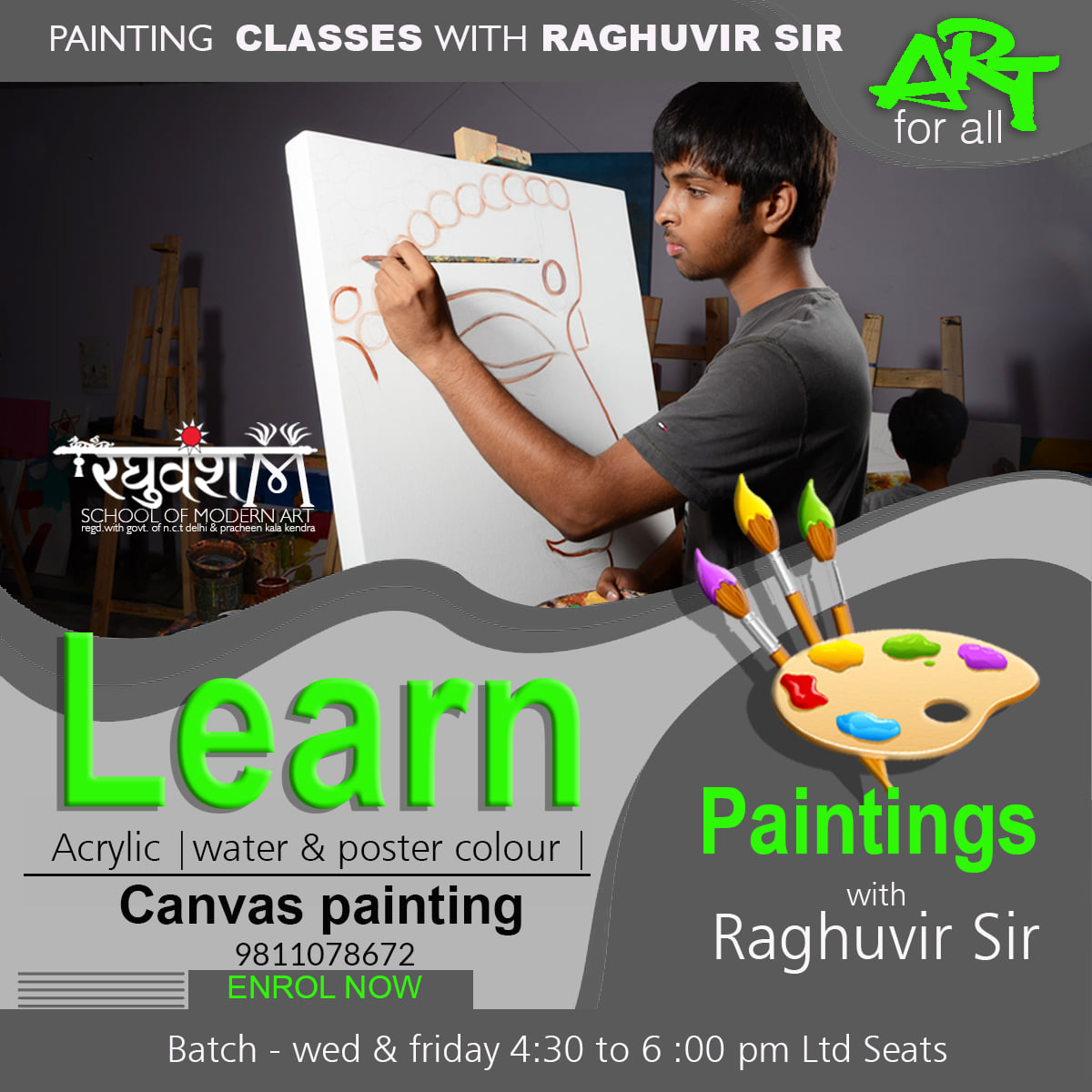 Painting Classes with Raghuvir SirEducation and LearningHobby ClassesWest DelhiPunjabi Bagh