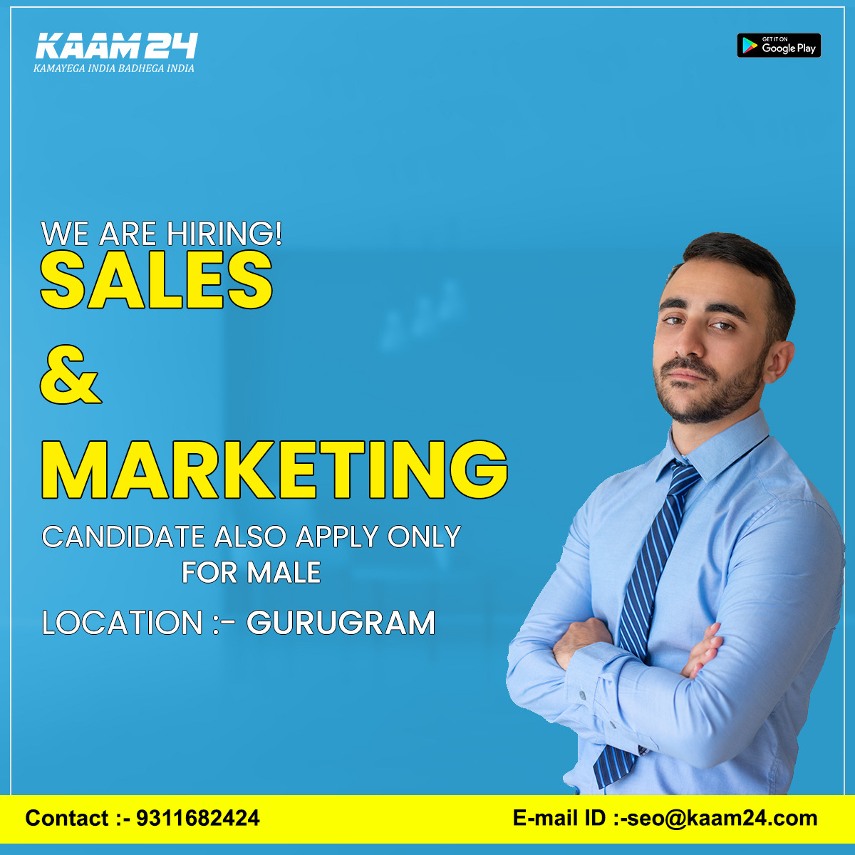 Job | Jobs In Delhi | Free Job posting site | Hire candidates - Kaam24.com
