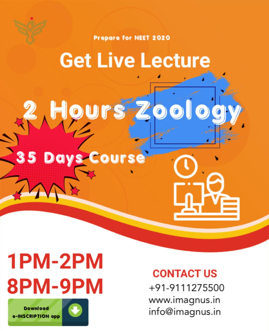 e-Inscription: Get Free live Lectures for NEET, Better Learning for Better Results.Â Â Education and LearningDistance Learning CoursesAll Indiaother