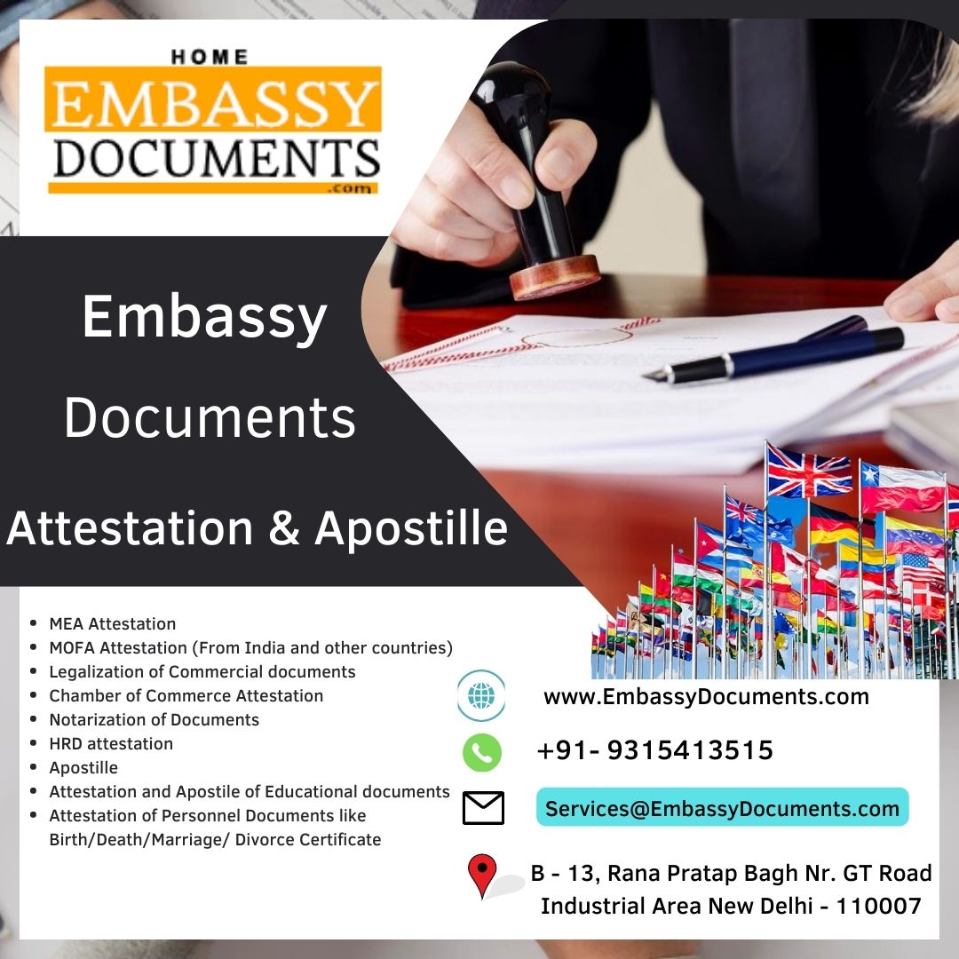 Embassy Documents Attestation Consultant in IndiaServicesBusiness OffersNorth DelhiModel Town