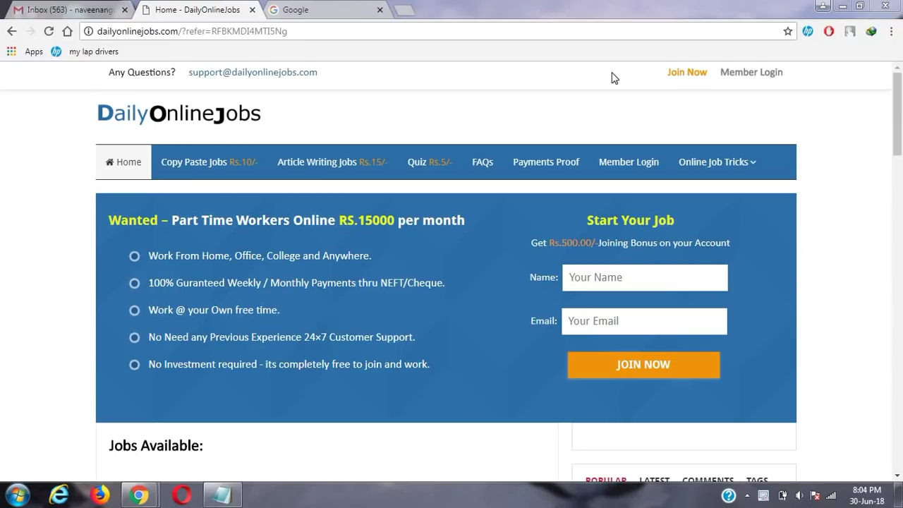 We are Hiring - Earn Rs.15000/- Per month - Simple Copy Paste Jobs