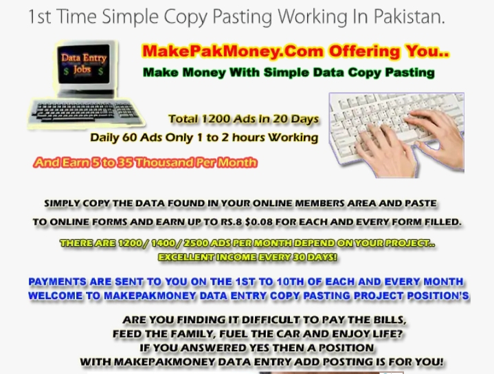 Online Data Entry Jobs in Rawalpindi Pakistan (20191124-4bb5)