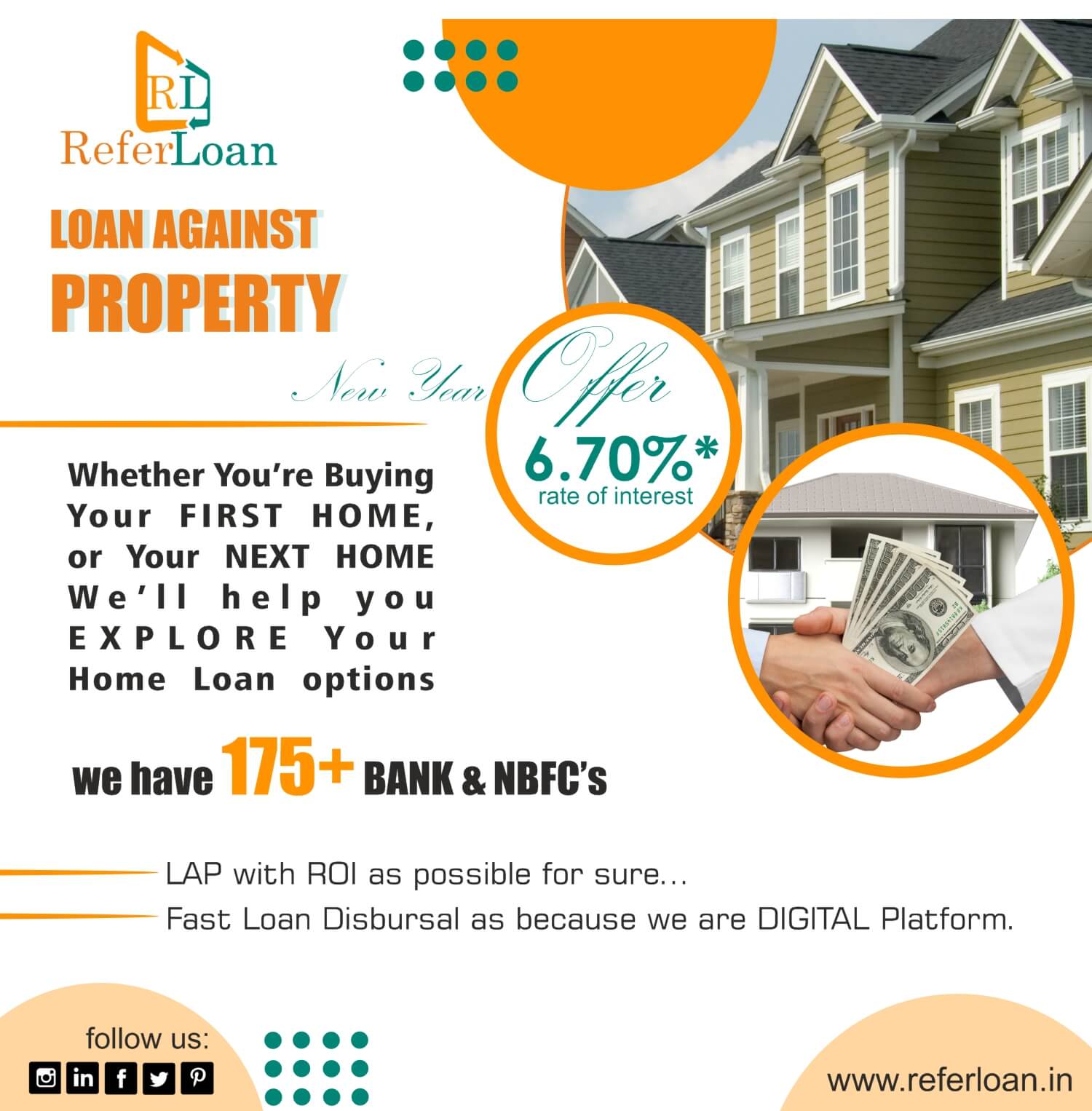 Referloan brings you LOAN AGAINST PROPERTY.ServicesBusiness OffersCentral DelhiOther