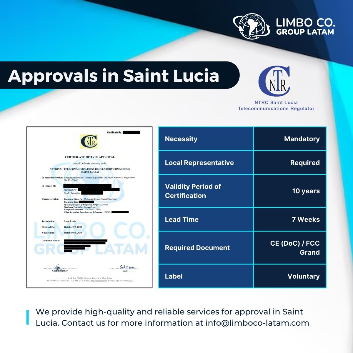 Approval in Saint LuciaServicesBusiness OffersWest DelhiOther