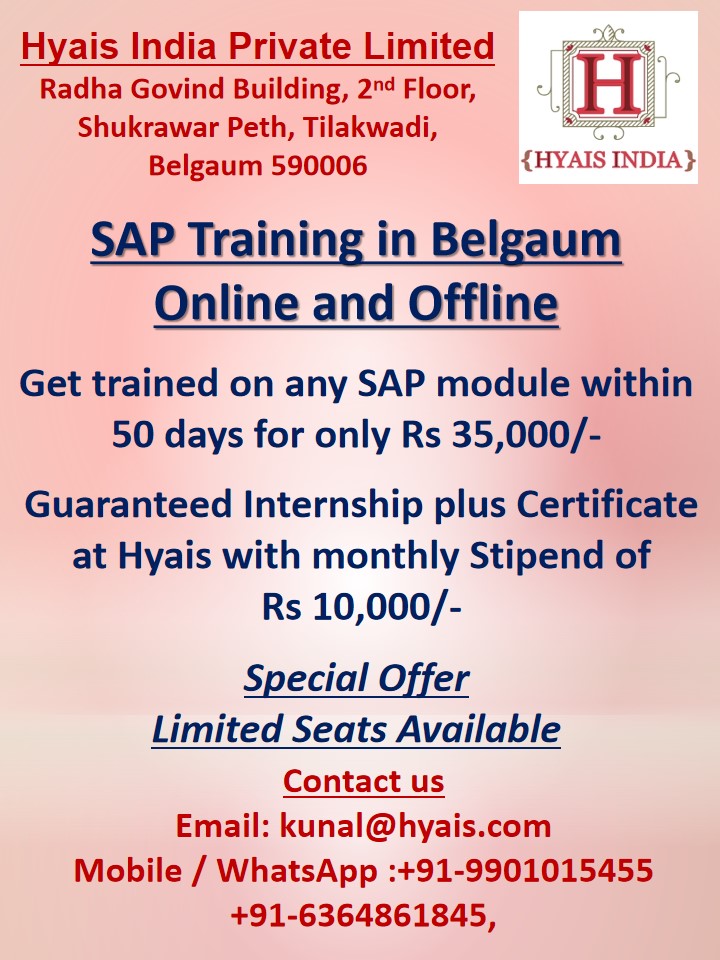 SAP Training & InternshipJobsIT SoftwareAll Indiaother