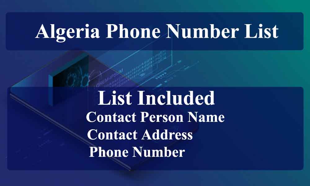 Algeria Phone Number List | Algeria B2C Phone List | SEO MailsServicesBusiness OffersSouth DelhiBhikaji Cama Place