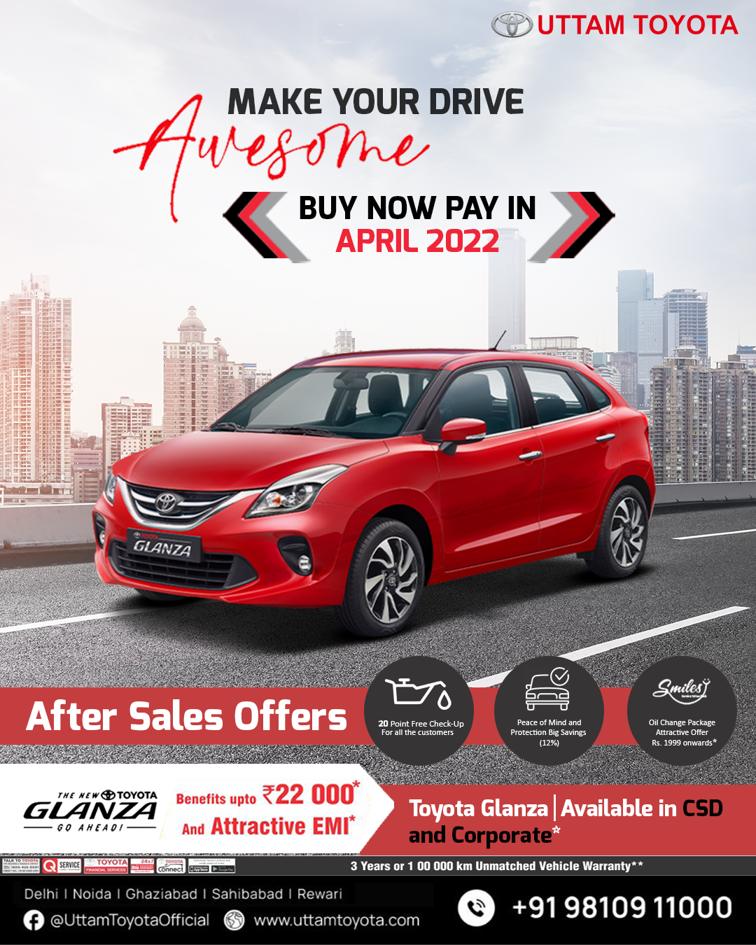 Toyota vehicle sales and Service Center Noida