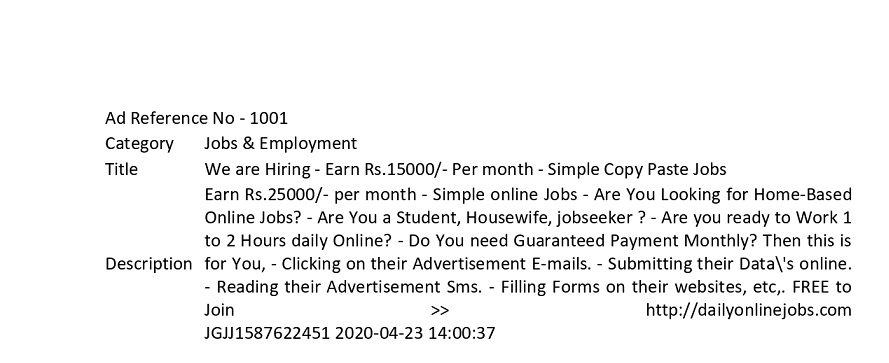 We are Hiring - Earn Rs.15000/- Per month - Simple Copy Paste Jobs