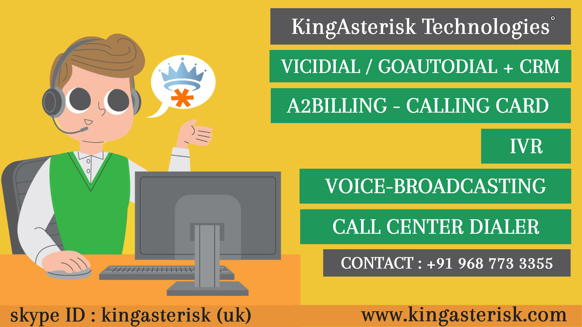 Asterisk - VOIP Dialer Solutions | KingAsteriskServicesEverything ElseAll India